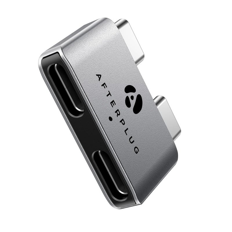Afterplug Dual USBâ€‘C Extender for MacBook with Case, 2-Port Passâ€‘Through Adapter for Thunderbolt 5/4/3 & USB4 â€“ 240W PD, 8K Video, 80Gbps Data - Space Gray - Image 1
